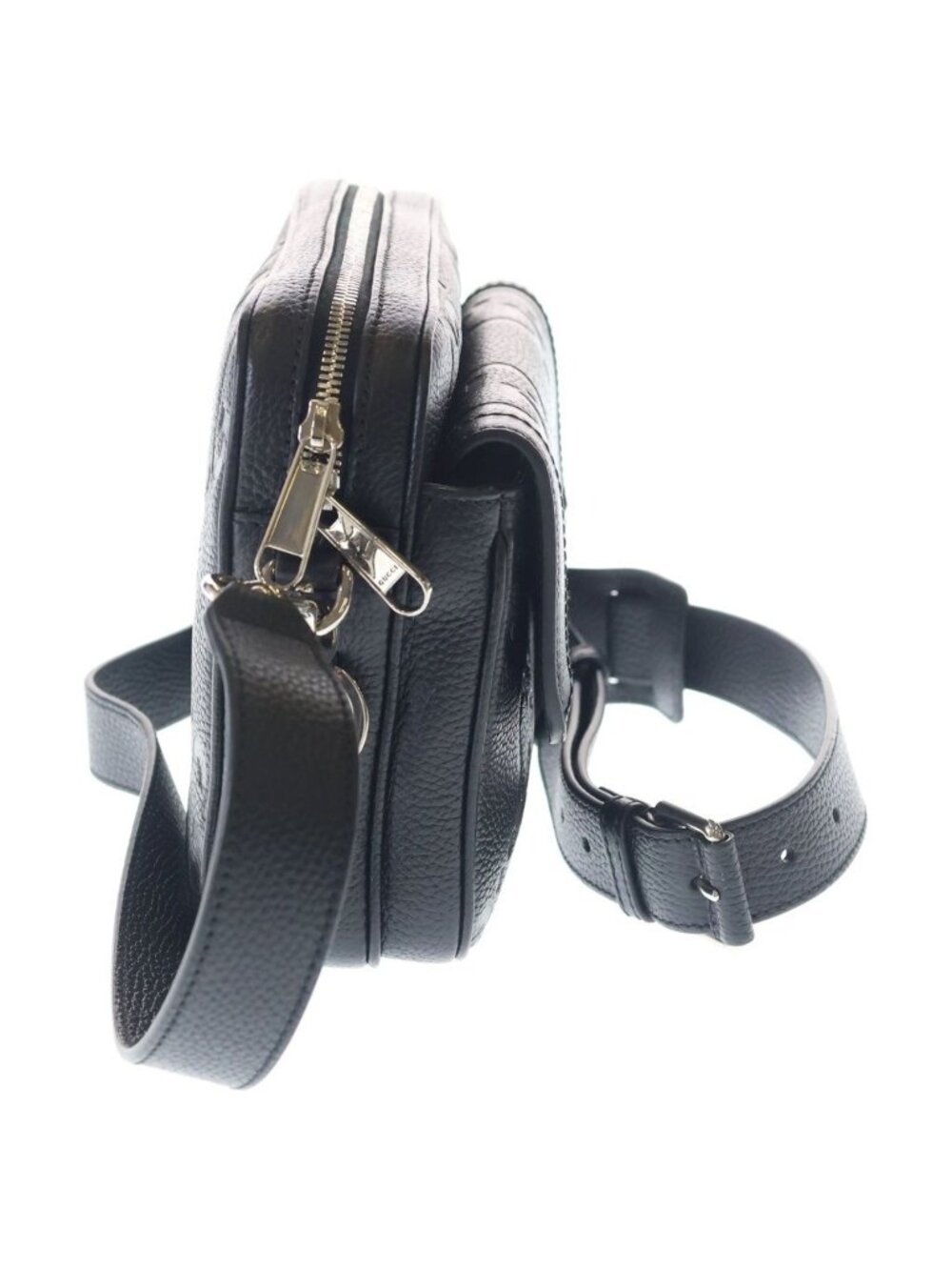 Gucci Jumbo GG Small Cross Belt Bag Leather Black - Picture 3 of 6